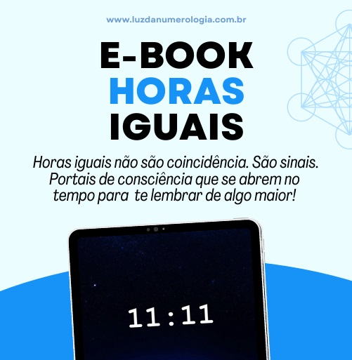Capa do E-book Horas Iguais - Luz da Numerologia